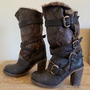 Nylo Shearling Black/Brown Boots